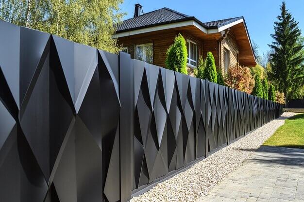 Samples of different fencing materials